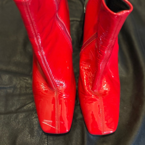 L’Intervalle Red Patent Leather Ankle Boots - Picture 8 of 9